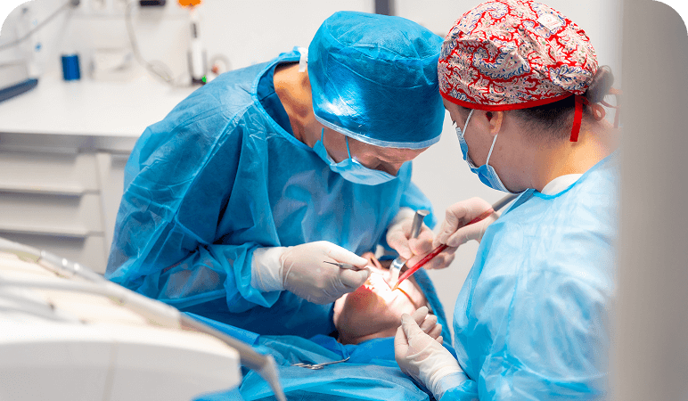 Dental procedure in a clinical setting